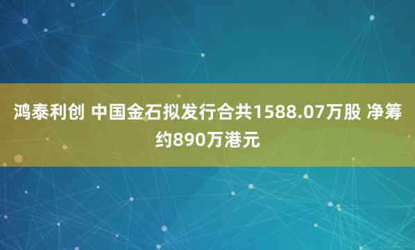 鸿泰利创 中国金石拟发行合共1588.07万股 净筹约890万港元